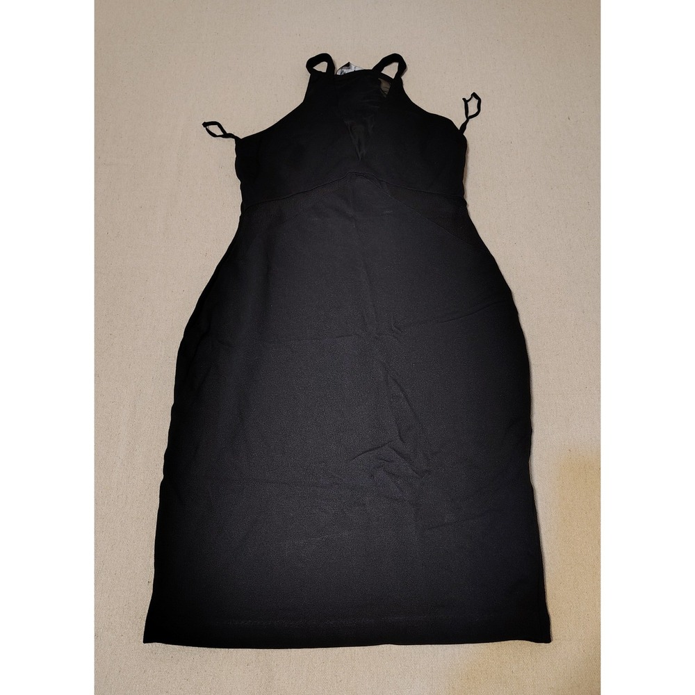 Nasty Gal Black Halter Neck Sheer Panel Bodycon Dress Made in‎ USA Size S 5